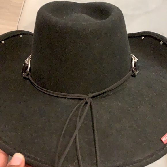 Real leather/felt Texas Cowboy hat - Black main image 5